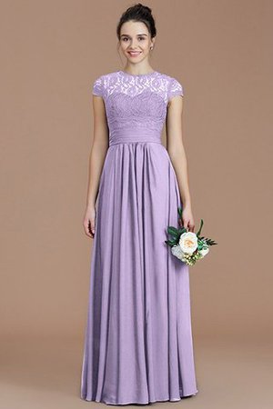 Robe demoiselle d'honneur naturel jusqu'au sol avec chiffon de princesse a-ligne - Photo 25