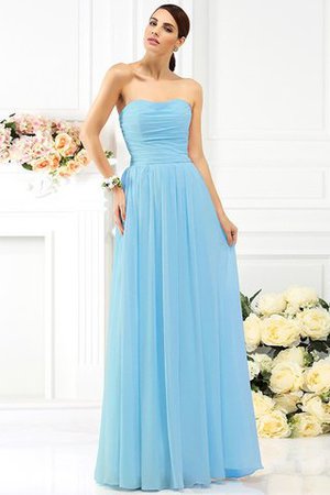 Vestido de Dama de Honor de Sin mangas de Largo de Escote sin tirantes de Plisado - Foto 3