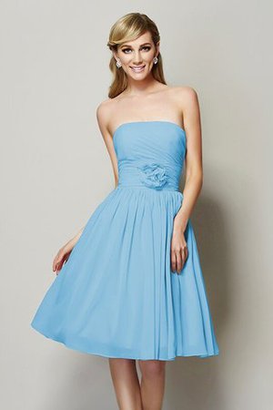 Robe demoiselle d'honneur courte avec chiffon de bustier avec zip a-ligne - Photo 2