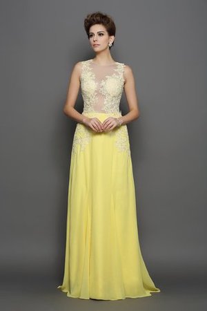 Robe de bal formelle manche nulle ligne a avec décoration dentelle avec chiffon - Photo 1