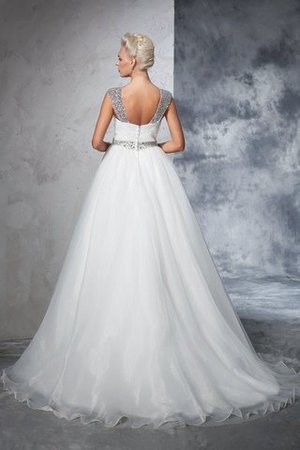 Abito da Sposa Lusso con Increspato Ball Gown Alta Vita Senza Maniche - Foto 2