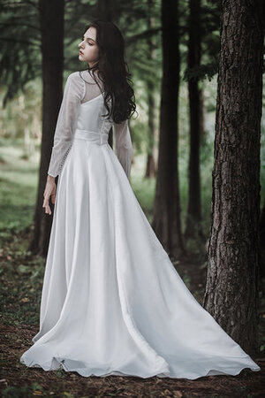 Abito da sposa con perline a terra a sala spazzola treno con maniche lunghe accattivante - Foto 2