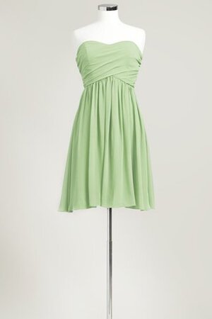 Robe demoiselle d'honneur courte plissé col en forme de cœur avec chiffon ruché - Photo 10