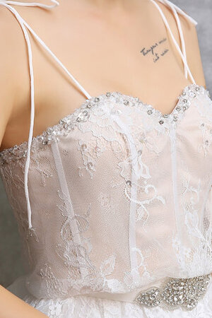 Robe de mariée avec chiffon étourdissant bretelles spaghetti ligne a sexy - Photo 5