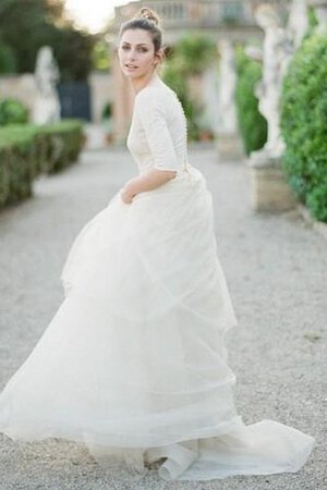 Reißverschluss plissiertes Tüll modisches extravagantes Brautkleid mit Rüschen - Bild 2