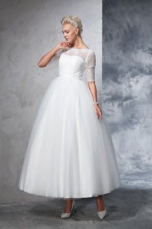 Ärmelloses Zeitloses Bateau Ausschnitt Empire Taille Prächtiges Brautkleid - Bild 4