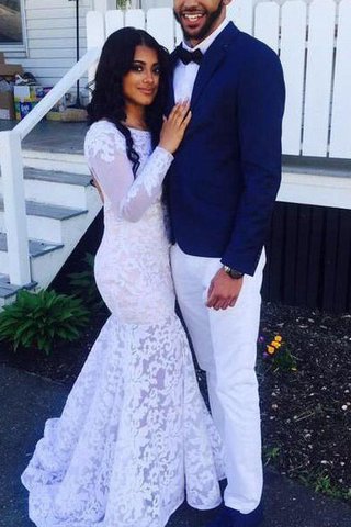 Vestido de Fiesta en Encaje de Encaje Adorno de Espalda Descubierta de Hasta el suelo - Foto 2