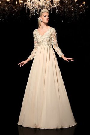 Formal Vestido de Noche de Corte princesa de Largo de Apliques de Natural - Foto 4