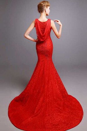Spitze Bateau Gericht Schleppe bodenlanges Ballkleid mit Applike mit Bordüre - Bild 3