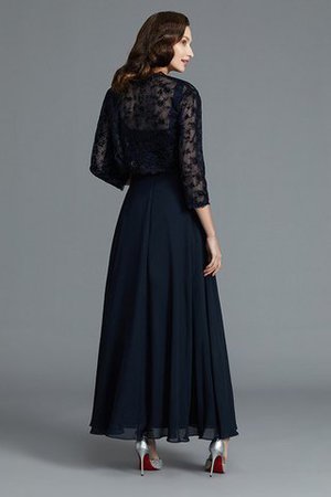 Ärmelloses Herz-Ausschnitt Normale Taille A-Linie Brautmutterkleid aus Chiffon - Bild 2