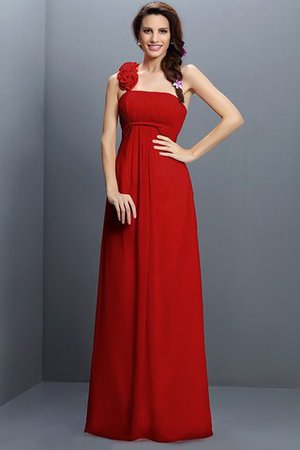 Robe demoiselle d'honneur longue en chiffon de bustier avec zip avec fleurs - Photo 21