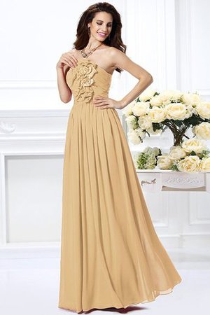 Robe demoiselle d'honneur fermeutre eclair en chiffon avec fleurs de bustier ligne a - Photo 12