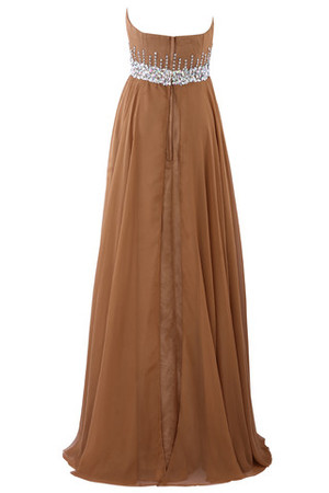 Robe de soirée naturel derniere tendance avec cristal manche nulle de traîne courte - Photo 5