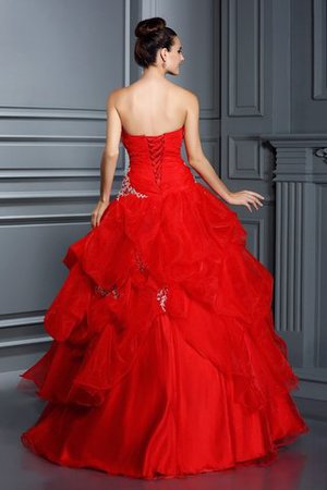 Organza Duchesse-Linie Trägerloser Ausschnitt Bodenlanges Quinceanera Kleid mit Applike - Bild 2