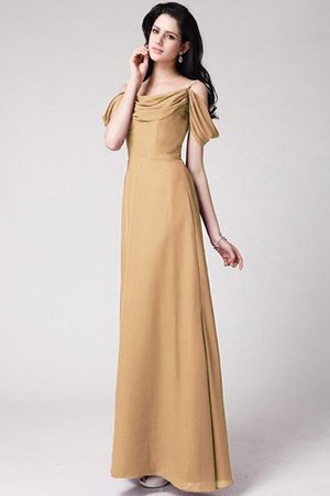 Ärmelloses Normale Taille Chiffon Bodenlanges Anständiges Brautjungfernkleid - Bild 11