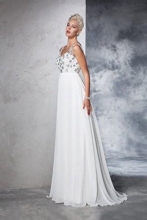 Prinzessin Chiffon A Linie Perlenbesetztes Luxus Brautkleid - Bild 4