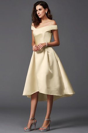 A Linie Schulterfrei Hoch Niedrig Rocklänge-asymmetrisches Mini Brautjungfernkleid - Bild 7