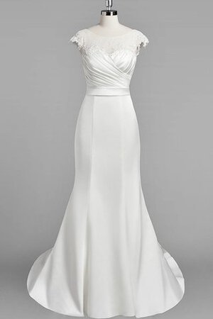Robe de mariée elégant ceinture en étoffe avec zip col en bateau a plage - Photo 1
