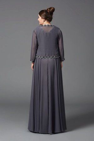 Breiter Träger A-Line Ärmelloses Bodenlanges Brautmutterkleid mit Natürlicher Taille - Bild 2