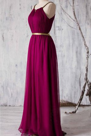 A-Line plissiertes extravagantes bodenlanges Brautjungfernkleid ohne Ärmeln - Bild 3