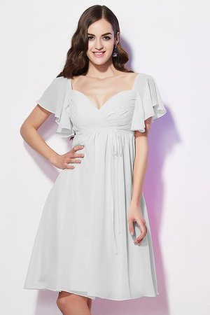 Robe demoiselle d'honneur bref en chiffon avec manche courte collant de lotus - Photo 19