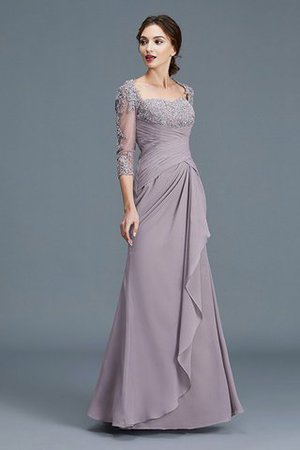 Chiffon Normale Taille Enges Herz-Ausschnitt Brautmutterkleid mit Rüschen - Bild 3