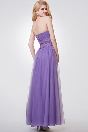 Gerüschtes Ärmelloses Empire Taille trägerlos bodenlanges Abendkleid mit Bordüre - Bild 4