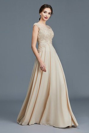 Chiffon Ärmelloses Normale Taille A Linie Brautmutterkleid mit Schaufel Ausschnitt - Bild 5