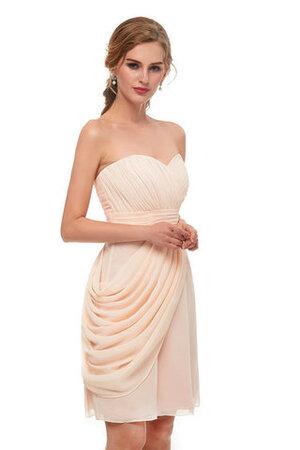 Natürliche Taile Wunderbar Mini Brautjungfernkleid aus Chiffon mit Offenen Rücken - Bild 6