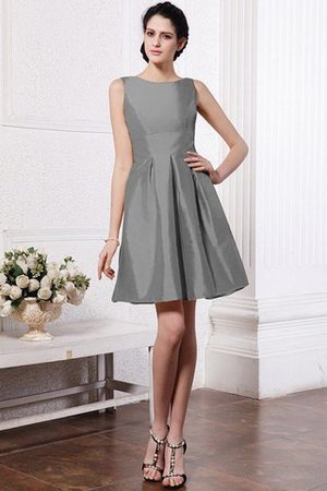 A-Line Normale Taille Schaufel-Ausschnitt Mini Brautjungfernkleid aus Taft - Bild 26