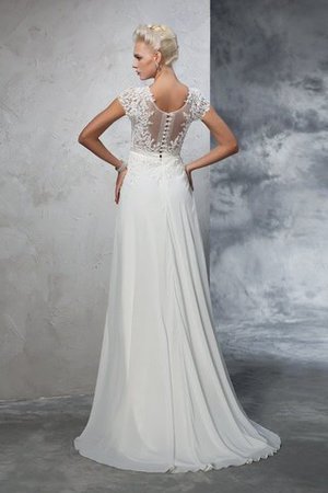 Robe de mariée longue intemporel en chiffon ligne a avec manche courte - Photo 2