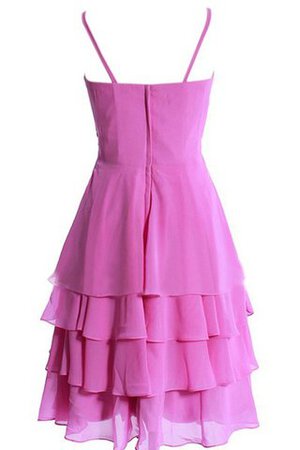 Abito da Damigella Naturale in Chiffon mini Senza Maniche con Fiore Conotta - Foto 3
