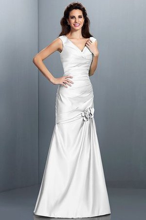 Robe demoiselle d'honneur naturel longue v encolure avec zip de princesse - Photo 29