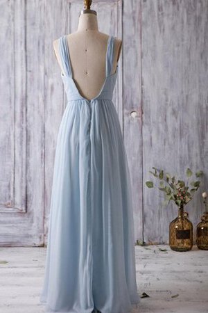 Empire Taille gerüschtes A-Line schlichtes sexy Brautjungfernkleid mit V-Ausschnitt - Bild 4