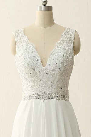 Strand V-Ausschnitt plissiertes A-Line Brautkleid mit Bordüre aus Chiffon - Bild 3