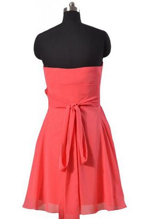 Herz-Ausschnitt A-Line trägerloser Ausschnitt mini Brautjungfernkleid mit Gürtel - Bild 4