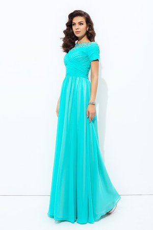 Robe de bal formelle longue en chiffon de col bateau de princesse - Photo 5