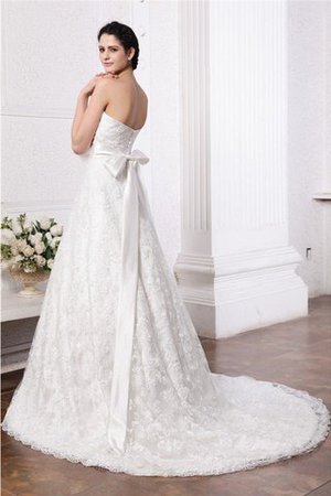 Robe de mariée cordon ligne a manche nulle avec ruban de traîne mi-longue - Photo 2