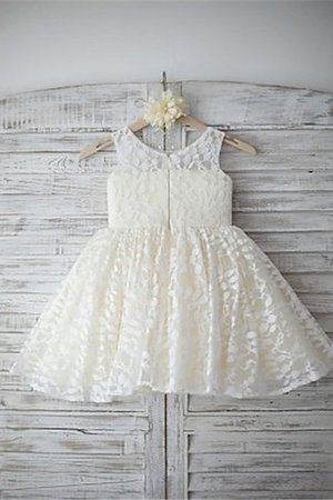 Robe de cortège enfant naturel encolure ronde de princesse avec zip ligne a - Photo 3