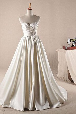 Abito da Sposa in pizzo con Increspature radiosa A Terra A-Line con Perline - Foto 2