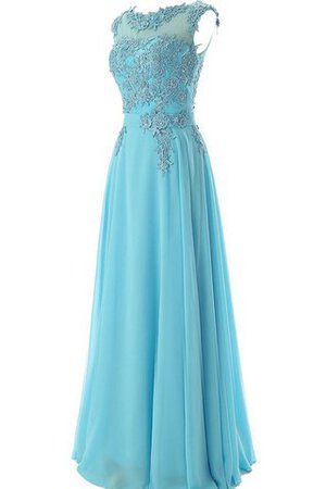 Abito da Damigella con Applique in Chiffon Semplice con Manica Corte Cappellino lusso - Foto 2