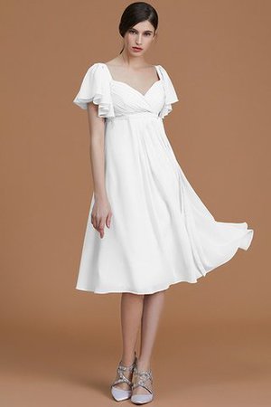 Vestido de Dama de Honor de Natural de Hasta la Rodilla de Manga corta de Cremallera - Foto 35