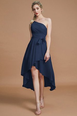 Robe demoiselle d'honneur courte avec zip manche nulle asymétrique avec chiffon - Photo 15