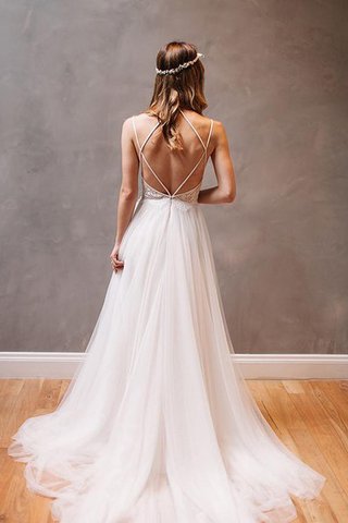 Tüll Spaghetti Träger plissiertes A-Line modisches Brautkleid mit Herz-Ausschnitt - Bild 2