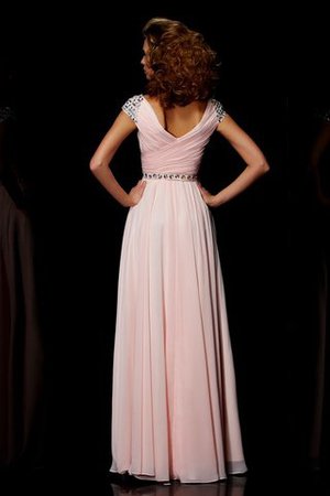 V-Ausschnitt Prinzessin Natürliche Taile kurze Ärmeln Anständiges Abendkleid - Bild 2