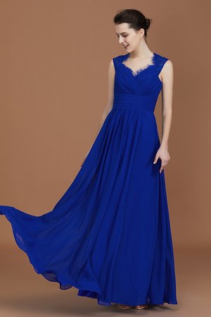 Engelhaft Chiffon Herz-Ausschnitt A-Line Bodenlanges Brautjungfernkleid - Bild 1