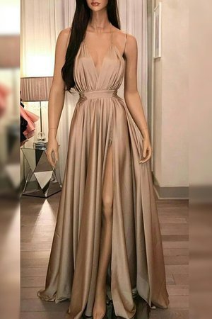 Gewinnend Satin Prinzessin Ärmelloses Bodenlanges Abendkleid - Bild 1