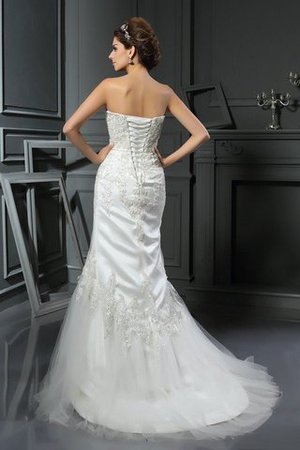 Gericht Schleppe Ärmelloses Vintage Satin Extravagantes Brautkleid - Bild 2