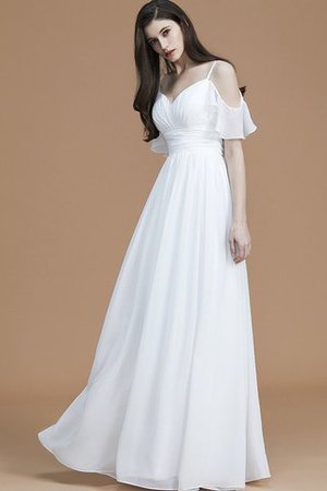 Abito da Damigella Senza Maniche A Terra Principessa A-Line in Chiffon - Foto 4