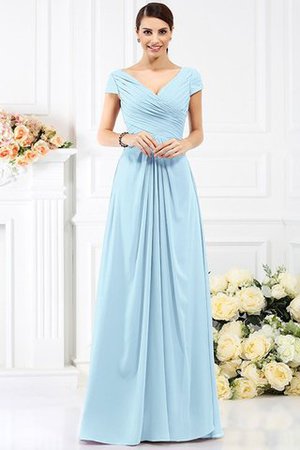 Robe demoiselle d'honneur plissage longue avec fronce a-ligne avec chiffon - Photo 18